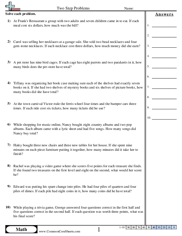 3.oa.8 Worksheets - Add & Multiply worksheet